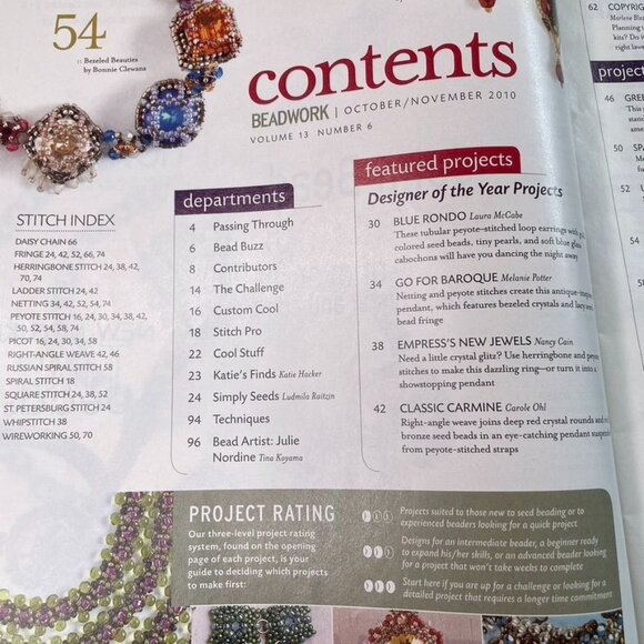 Beadwork Magazine Jewelry Crafting Book u Oct Nov 2010 Vol 13 No 6 - Picture 3 of 7